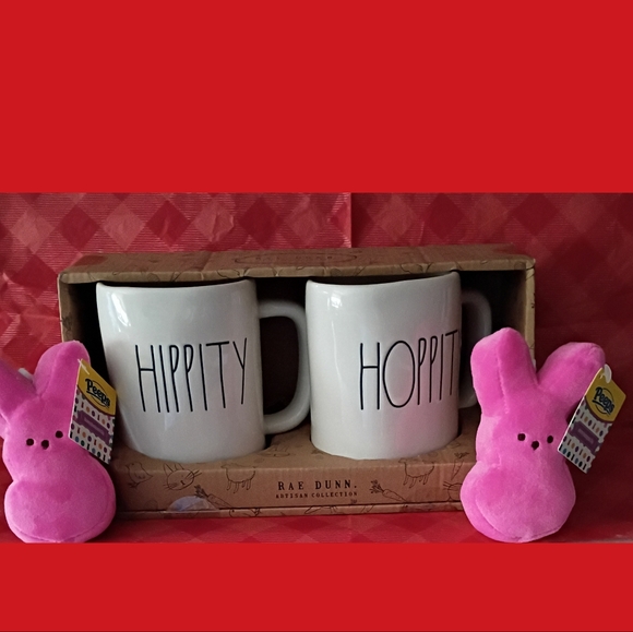 Rae Dunn Other - Rae Dunn 1 White Hippity or Hoppity Mug With 1 Peeps Plush Charm NWT